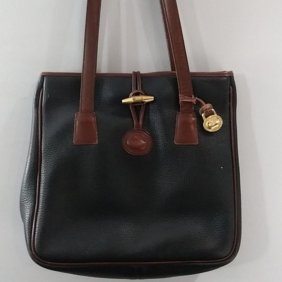 Dooney & Bourke Handbags - Dooney & Bourke Black Brown Leather Tote Bag